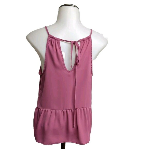 Olive and Oak Top Women Small Sleeveless Tank Spaghetti Straps Keyhole Pink S - Picture 10 of 11
